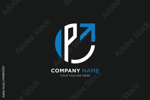 Free Download minimal letter p arrow logo vector design template - GFXLoad