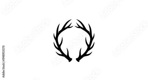 A black silhouette of deer antlers on a white background.