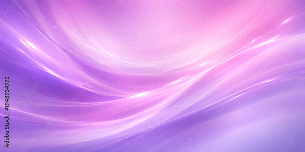 Obraz premium An abstract purple and pink wallpaper design features smooth flowing waves and violet silk textures with artistic light lines and a wavy motion pattern for an energetic backdrop
