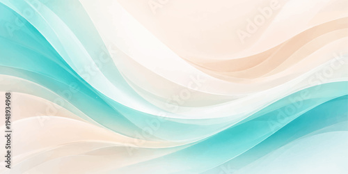 A bright digital art wallpaper featuring an abstract blue wave design with smooth curves and fractal motion patterns on a vector backdrop