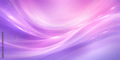 An abstract purple and pink wallpaper design features smooth flowing waves and violet silk textures with artistic light lines and a wavy motion pattern for an energetic backdrop