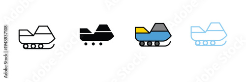 Sledge Icon for Winter Transportation, Snow Adventure, and Arctic Exploration. Symbol Vector Illustration.