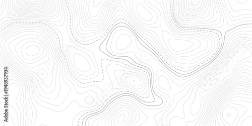 Abstract discovery topographic map banner texture background, modern curve abstract topo map design,Contour background geographic grid. Vector illustration.