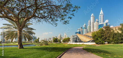 The nature and modern architecture of Dubai,United Arab Emirates