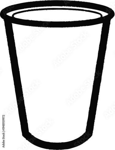 Paper coffee cup icon for takeout beverage and disposable plastic container outline symbol isolated on background eps