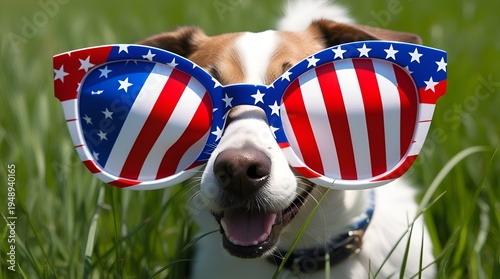 Dog Head in Oversized Trendy Glasses with Vibrant Colors