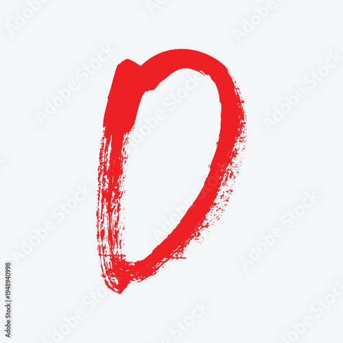 Vászonkép Creative Brush Stroke Letter D Alphabet Icon