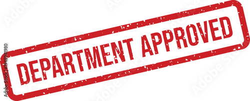 A clear red rectangular rubber stamp impression stating DEPARTMENT APPROVED on a clean white field