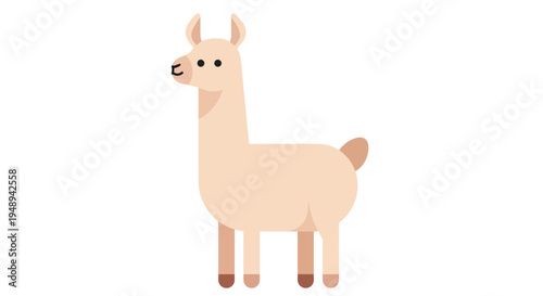 Stylized llama illustration isolated on white background minimalist design