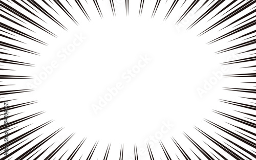 イラスト素材:：放射状黒線　マンガ風　効果線