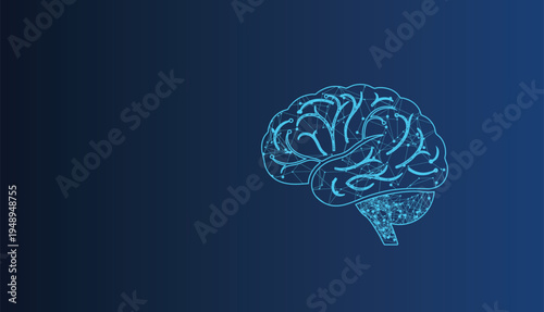 Stylized digital brain illustration depicts artificial intelligence and complex neural network connections