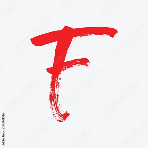 Hand Drawn Brush Letter F Typography Logo