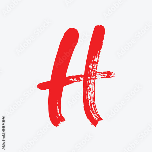Creative Brush Style Letter H Logo Icon