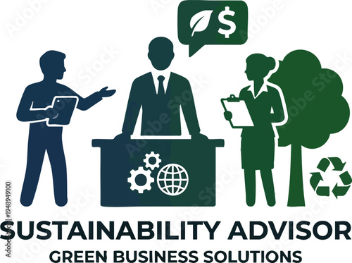 Sustainability Advisor and Green Business Solutions Graphic