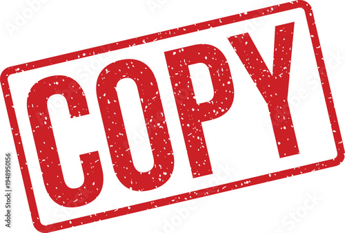 A straightforward red rectangular rubber stamp prominently features the single word COPY on white