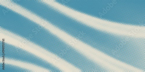 Abstract Blue Halftone Clouds Background with Retro Pop Art Dot Texture, Vintage Aesthetic Style for Poster Design, Artistic Backdrop, Creative Branding, and Modern Graphic Layout