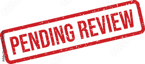 Red grunge rubber stamp clearly indicates PENDING REVIEW on a clean white background