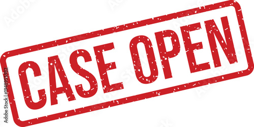 The vibrant red rubber stamp clearly indicates CASE OPEN signifying an active investigation or ongoing matter