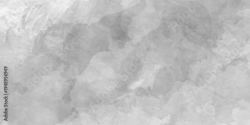 White and grey watercolor background painting with cloudy distressed texture, Grunge clouds or smog texture with stains, Abstract grunge white or grey watercolor painting background,	