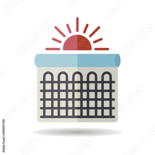 Solar thermal collector outline vector icon