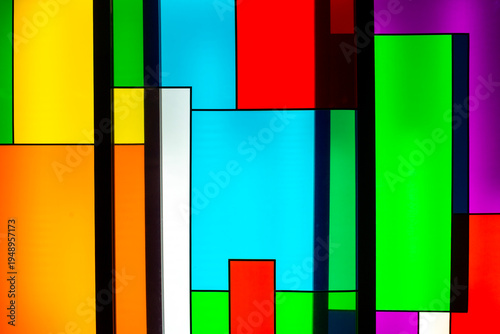 Background of multi-colored glass, different rectangles.