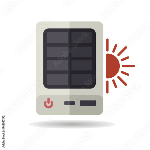 Portable solar power bank outline vector icon