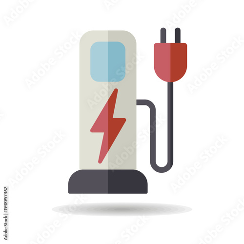 EV charging station outline vector icon
