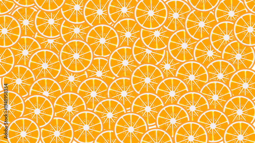 Orange Slice Background Texture. Summer bright tropical fruit background. Textures of orange or citrus slices. Seamless patterns with lemon background