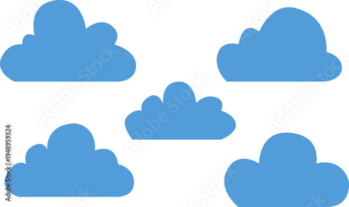 set of cloud icons