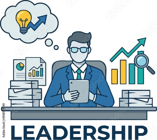 Professional Business Leader Strategizing with Data and Ideas