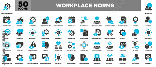 Workplace Norms Icon Sheet Glyph Color
