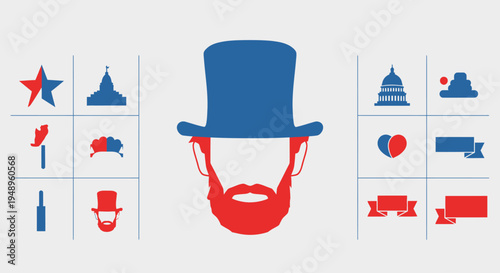 American Uncle Sam Face Mask Illustration.