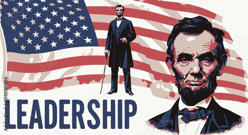 Abraham Lincoln American President Portrait.