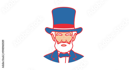 Uncle Sam Cartoon Character Illustration.
