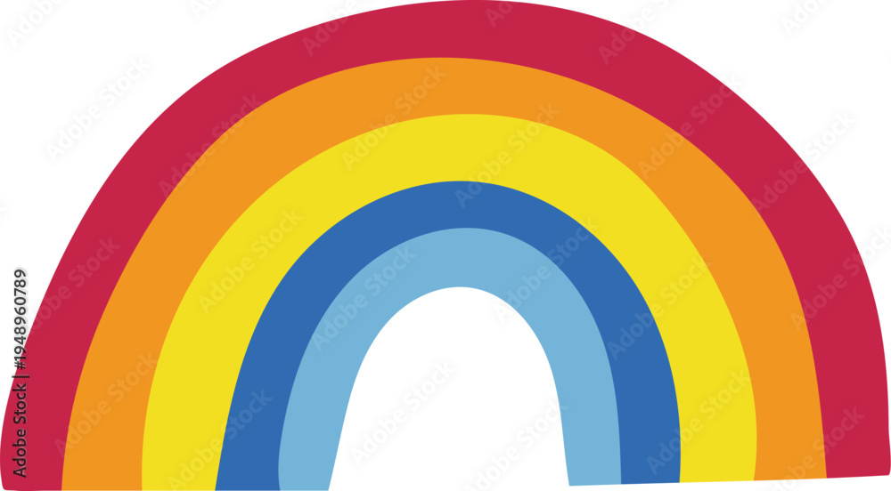 Fototapeta premium Colorful rainbow graphic with vibrant multicolored arcs