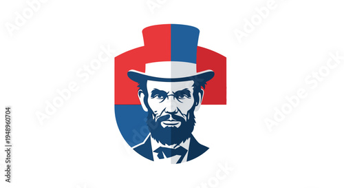 Lincoln portrait in hat and suit.