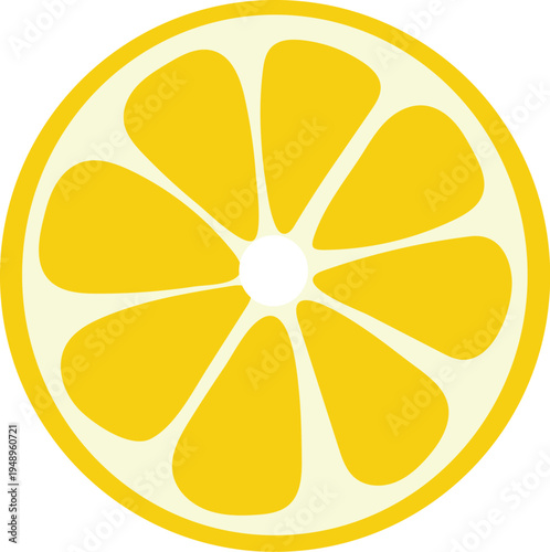 Yellow lemon slice vector illustration