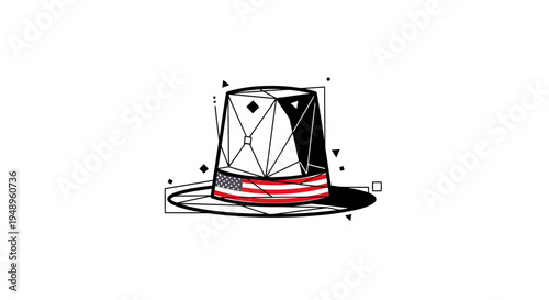 Geometric Patterned Top Hat Accessory.