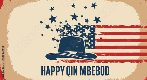 American Cowboy Hat Patriotic Symbol.