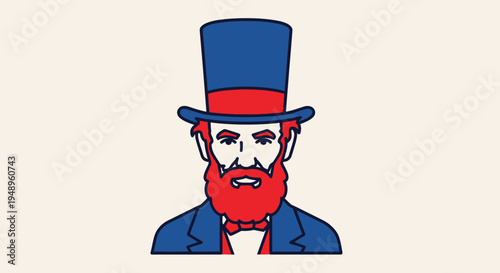 Cartoon illustration of Abraham Lincoln portrait.