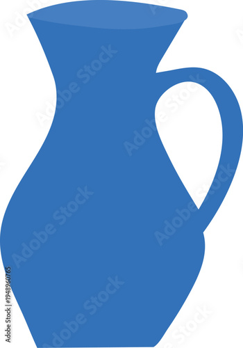 Blue ceramic vase with handle