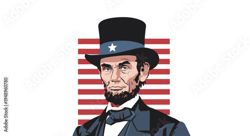 Illustration of Abraham Lincoln Portrait.