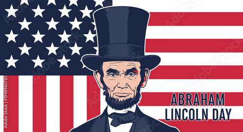 Abraham Lincoln American President Portrait.