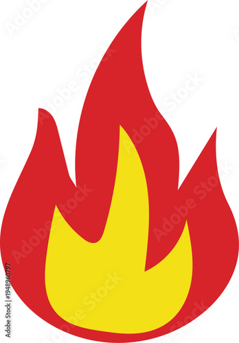 Vibrant red and yellow flame icon for design use