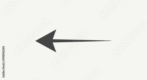 A bold black arrow pointing to the left with a triangular head and a straight shaft