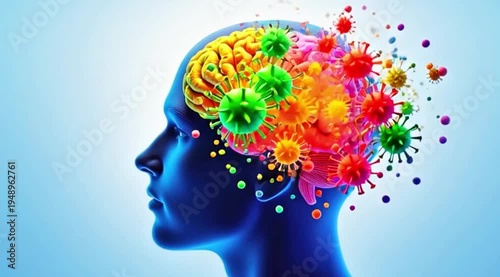 Wallpaper Mural A video showcasing a creative and colorful illustration of the human brain Torontodigital.ca