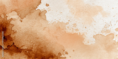 Abstract Watercolor Painting: Soft earth tones and fluid strokes create an elegant and organic artwork with earthy tones.