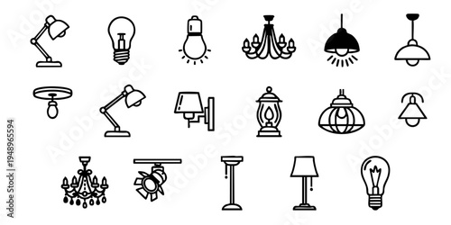 Various lamps and light fixtures on display in a store setting indoors