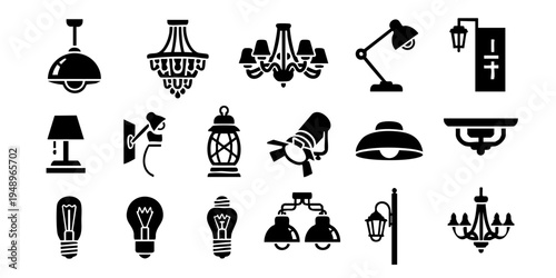Various lamps and light fixtures on display in a catalog