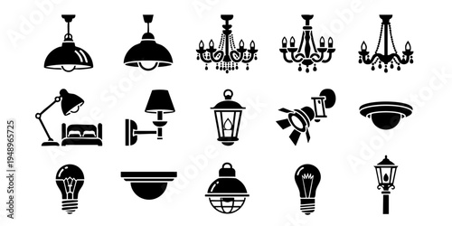 A collection of various lamps and light fixtures on display